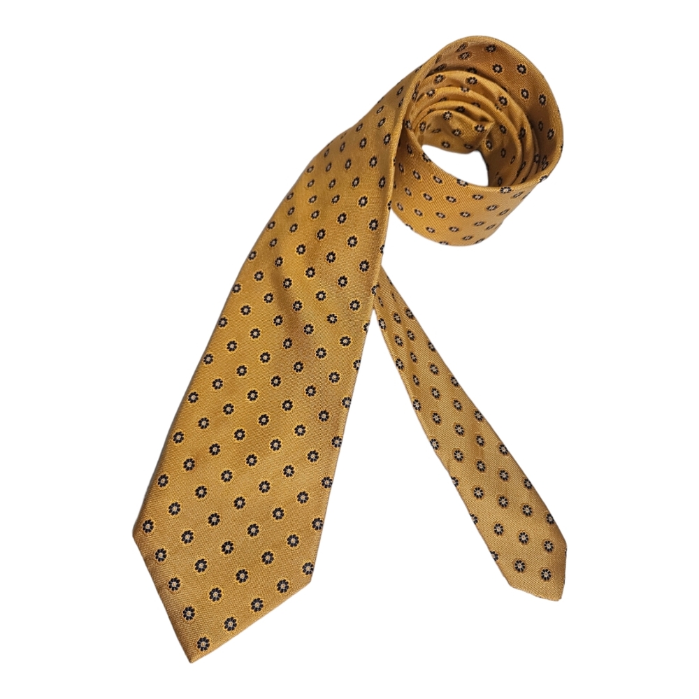 SUITSUPPLY XL Gold Floral Silk LUXURY Tie